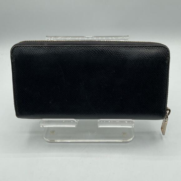 Coach Women's Zip Around Long Fold Wallet, Black- about 8 x 4 x 1 inches - Picture 2 of 6